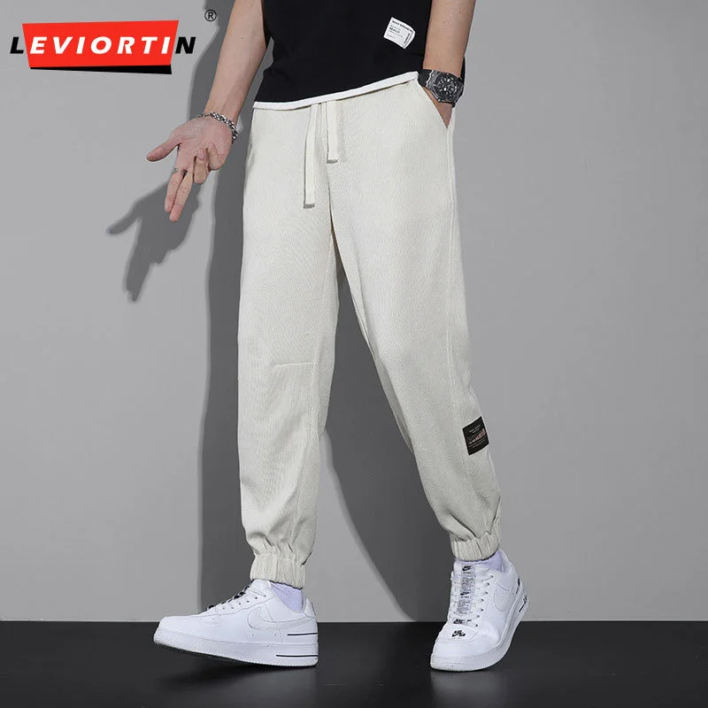 

Модные однотонные драпированные повседневные шаровары из синели, мужские свободные уличные брюки для бега, мужские спортивные тренировочн...