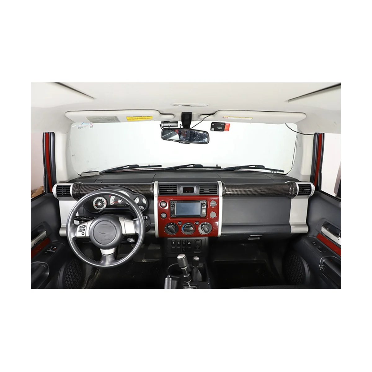 

Car Center Console Dashboard Trim Cover for Toyota FJ Cruiser 2007-21 ABS Interior Modified Accessories(Carbon Fiber)