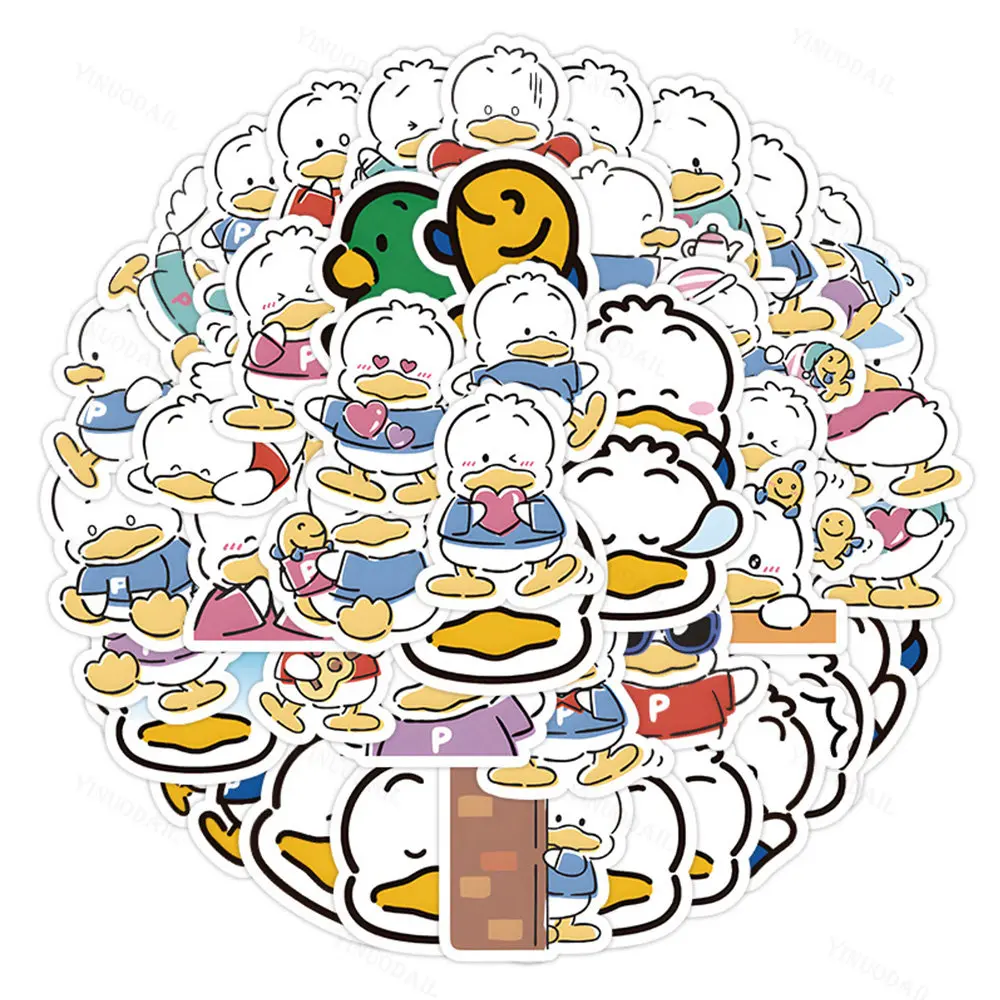 

100pcs Kawaii Sanrio Baker Duck Cartoon Stickers Decals DIY Scrapbooking Laptop Water Bottle Cute Sticker for Kids Girls