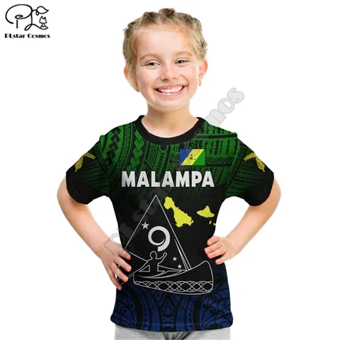 Детская футболка Vanuatu с 3D принтом, летняя футболка большого размера для мальчиков и девочек