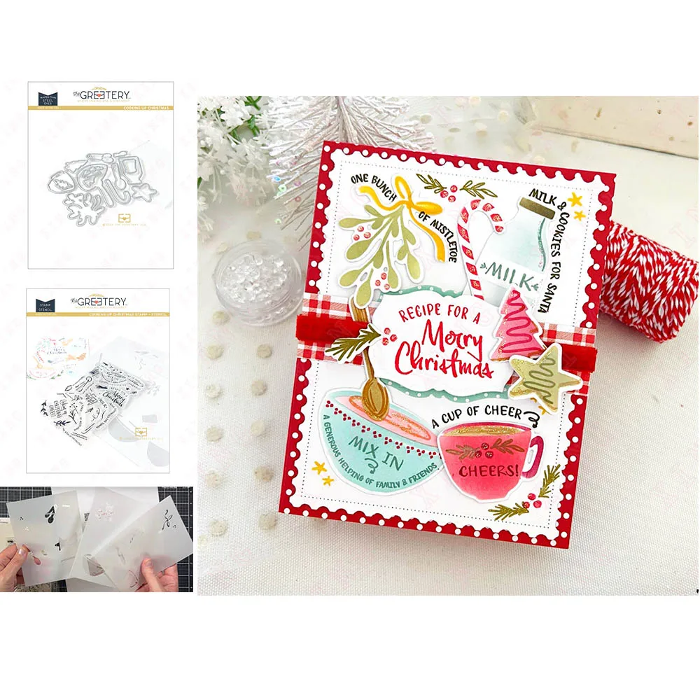 

Arrival 2022 Metal Cutting Dies Stamps Stencil Diy Scrapbook Decoration Embossing Craft Handmade New Cooking Up Christmas Molds