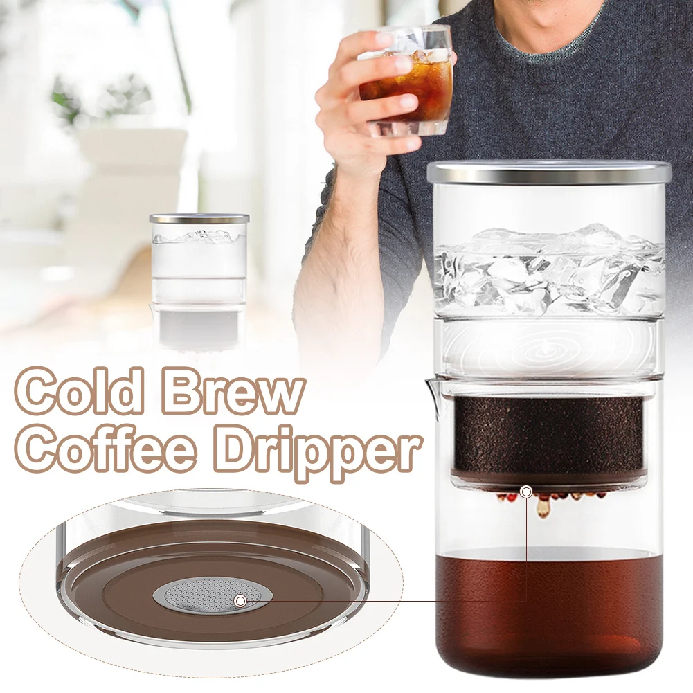 

Cold Brew Coffee Pot 300ML Set Drip Filter Ecocoffee Iced Tools Barista Hand-made Glass Coffee Maker Household Pour over Kettle