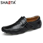 Мужские повседневные кожаные туфли, крокодиловый узор, модные лоферы, без застежки, мягкая обувь для вождения, мокасины