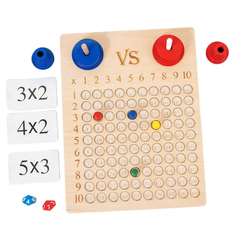 Настольная игра с умножением, настольная игра с умножением, настольная игра Монтессори, развивающая настольная игра с математическими блок...