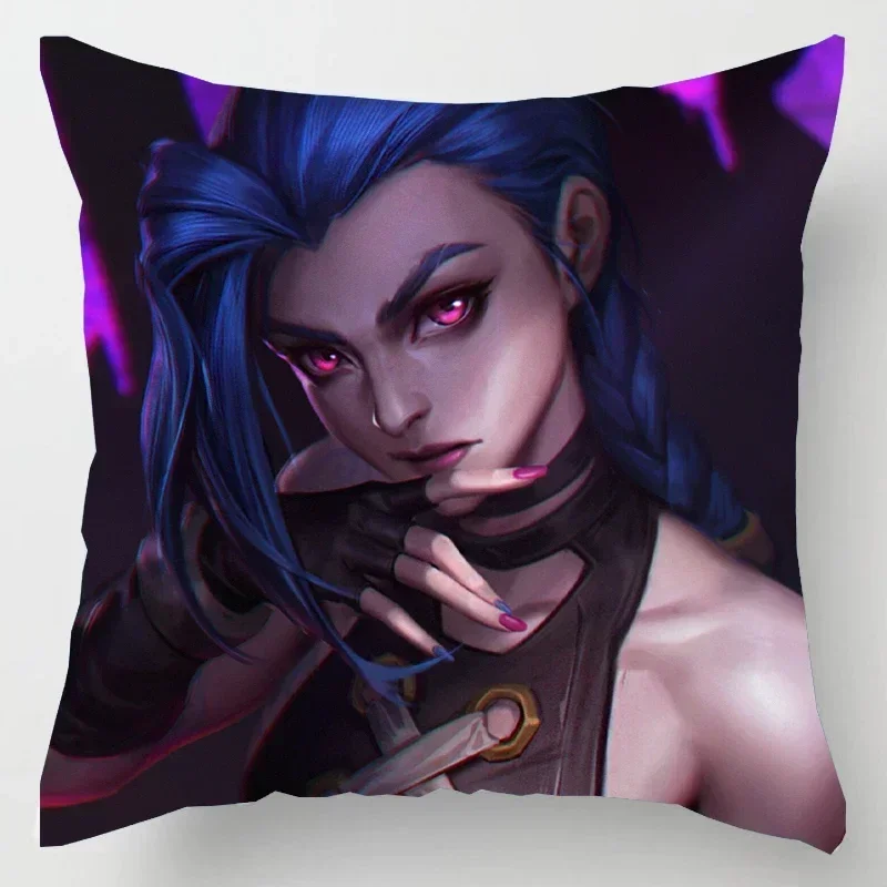 Arcane League Of Legends Аниме Vi Jinx Jess Стиль Декоративная Наволочка Экологически Чистый