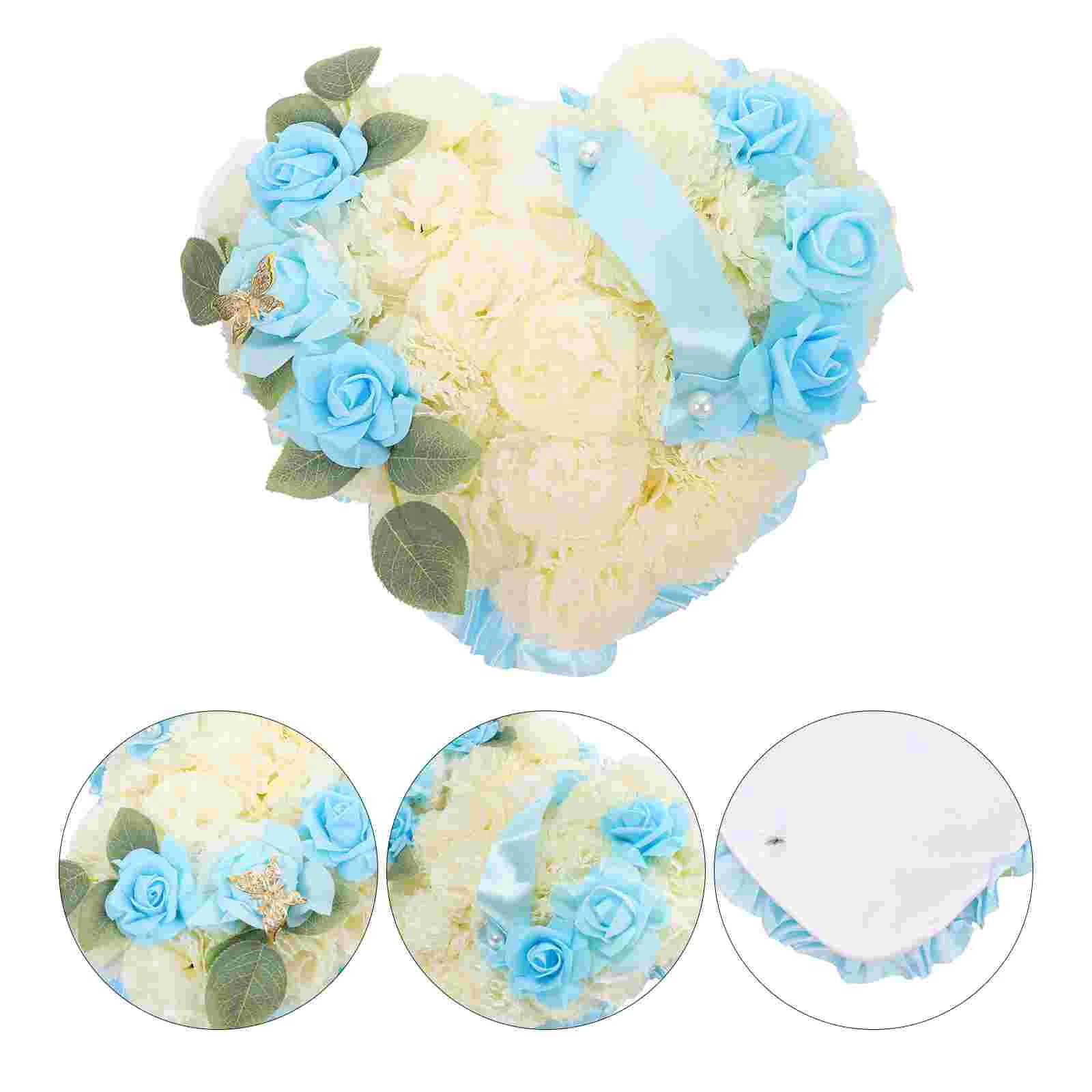 

Wreath Artificial Graves Bouquet Flowers Cemetery Garland Heart Funeral Headstone Shaped Spring Summer Faux Mourning Graveyard