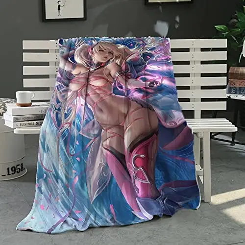 

Hentai-mantas de felpa de doble capa para niños, ropa de cama Kawaii, suave, para Halloween, Unisex