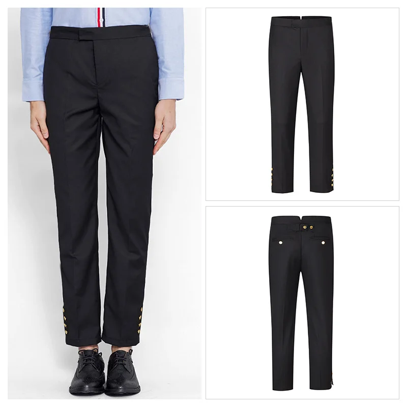 TB THOM Men's 2022 New Arrival Men Trousers Black Crop Casual Business Formal Suit Pants
