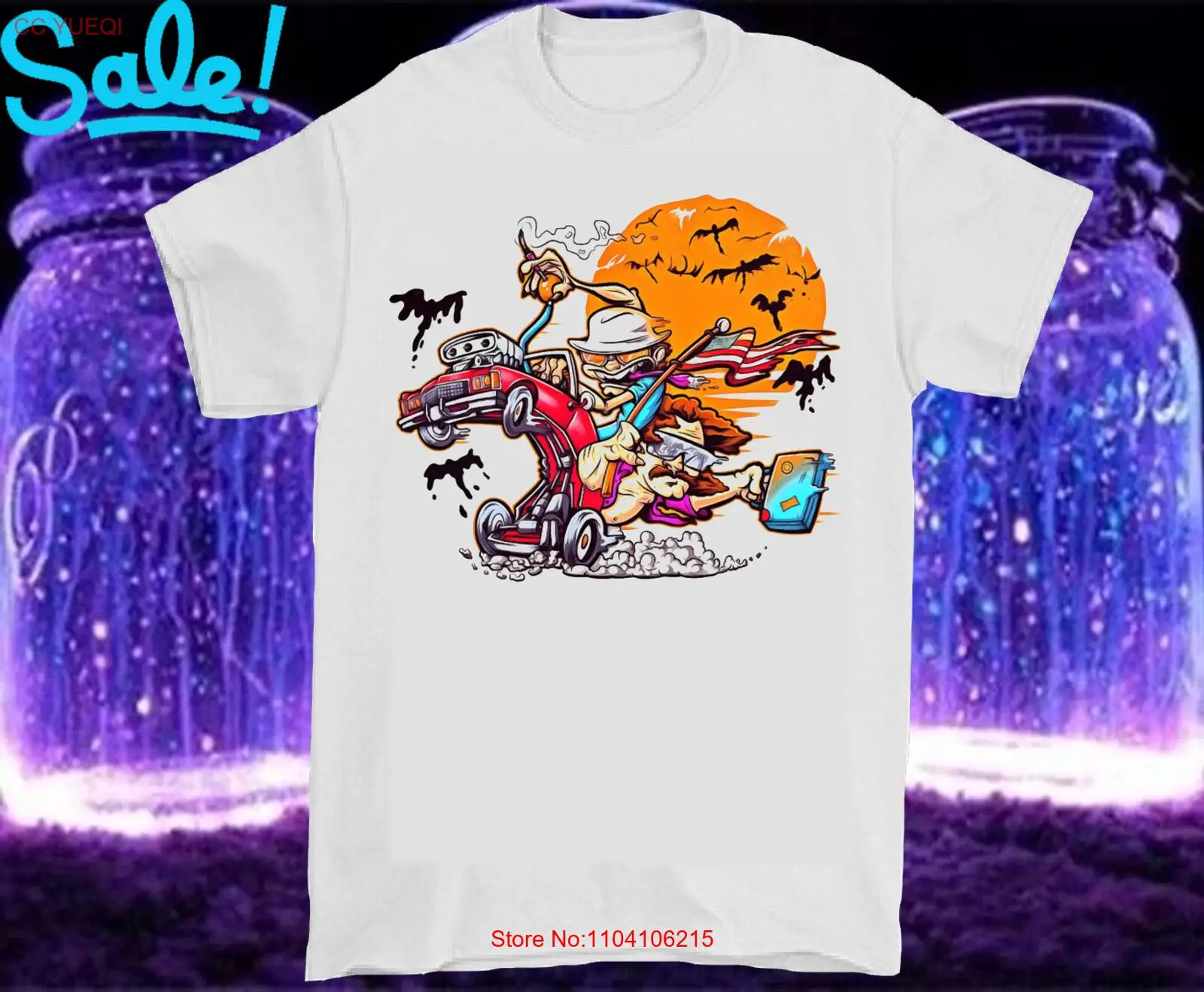 Мужская футболка Hot Rat Fink Fear на Хэллоуин Rod белая S-5XL DO111