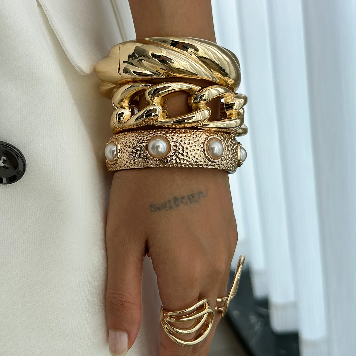 Ingemark Punk креативный тяжелый металлический массивный весенний браслет модный