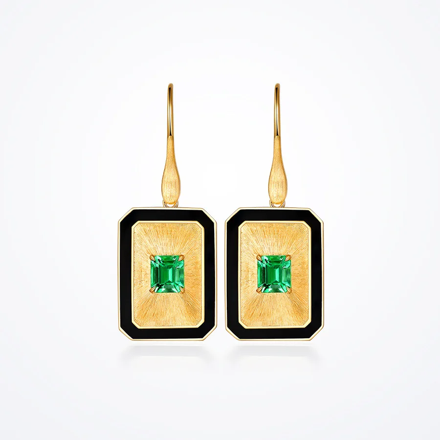 

Luxury Green Crystal Square Pendant Earrings For Woman 2022 Italian Retro Jewelry Wedding Party Sexy Girl's Unusual Earring