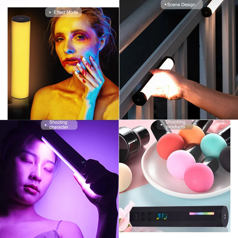 W200 Магнитный светильник RGB 20 см ручная лампа Светодиодная трубка для селфи