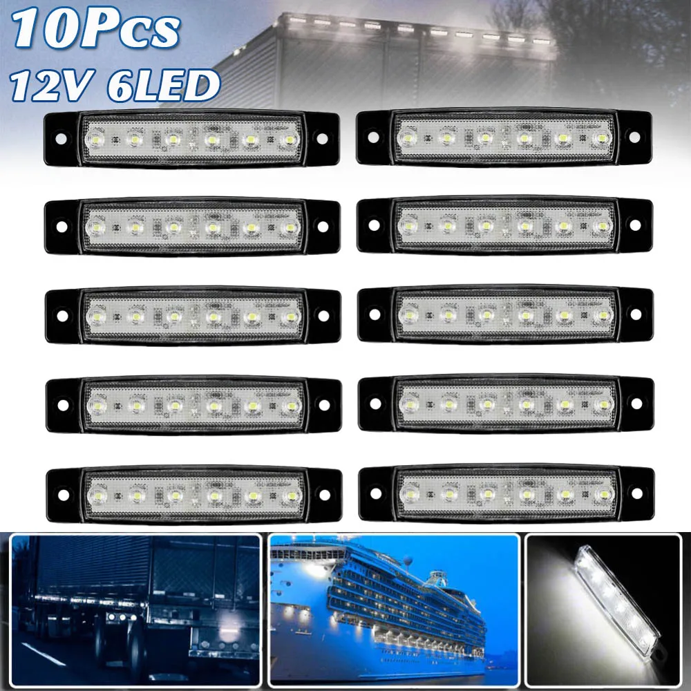 

10Pcs 12V Автомобиль Морской Лодка Трансом Светодиодный Стерн Свет Круглый Светодиодный Хвост Лампы Серебро Водонепроницаемый Подводный Бегун Боковой Маркер