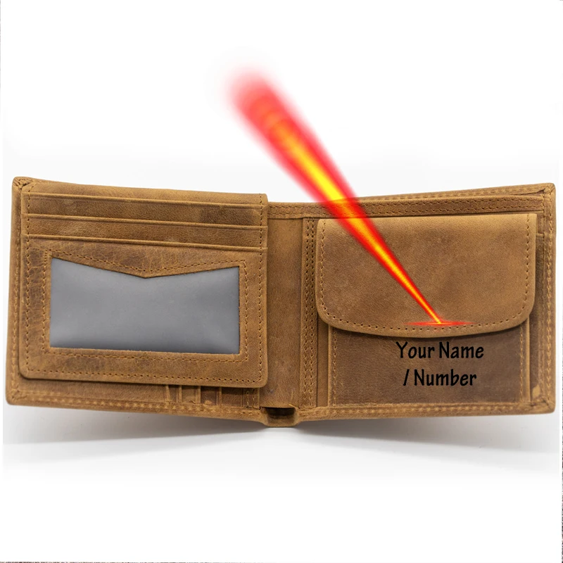 

Мужской бумажник из натуральной кожи с гравировкой на заказ, мужской кошелек с карманом для монет, мужские бумажники в винтажном стиле из кожи на заказ