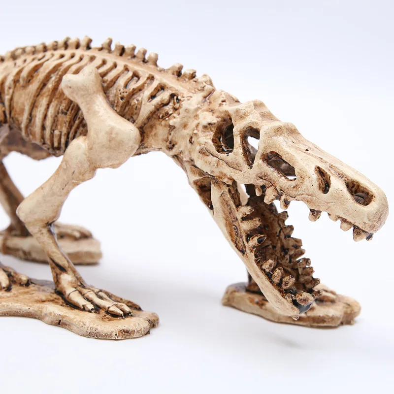 Аквариумное украшение для аквариума скелет динозавра из смолы Череп рептилии