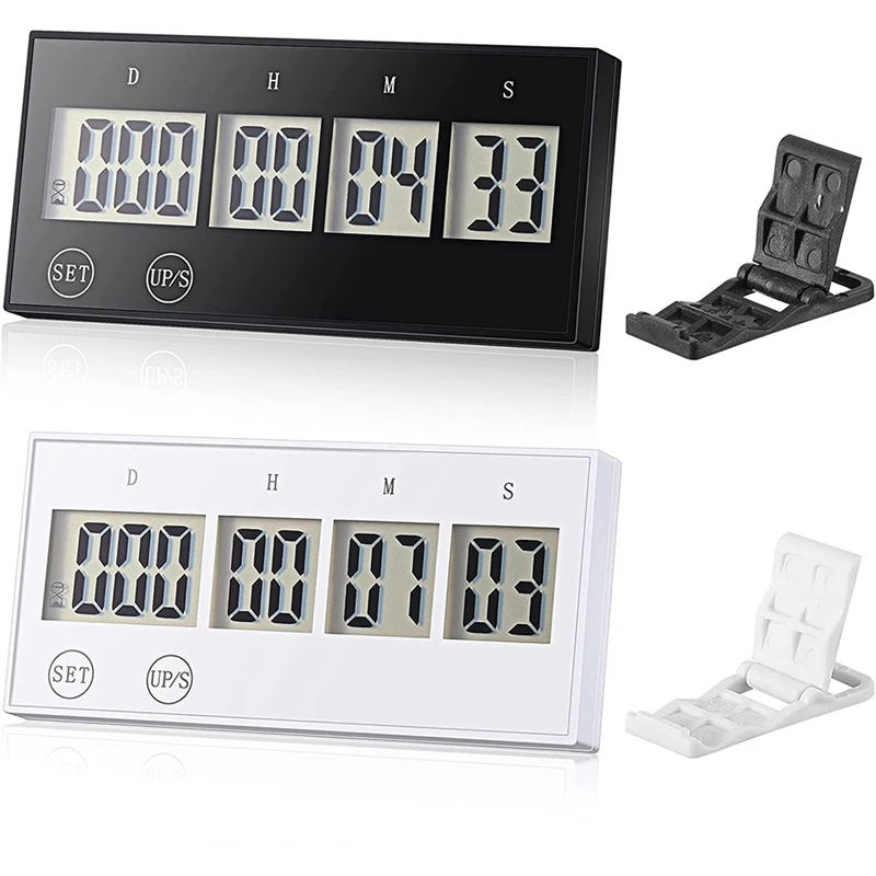 

2Pcs LED Countdown Clock Digital Timer 999 Days Retirement Reusable Clock Battery Operated Vacation Timer with Holders