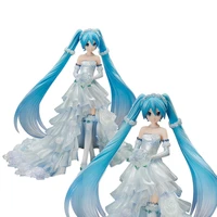 19cm anime figure white rose wedding virtual singer two dimensional girl kawaii standing action model toys for children doll