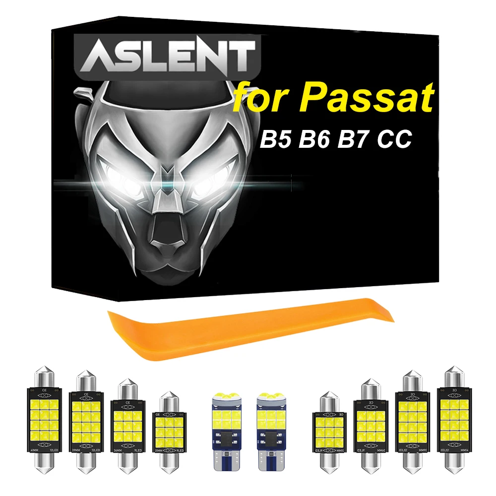 

ASLENT For Volkswagen VW Passat B5 B6 B7 CC Sedan Variant 1997-2014 Vehicle LED Interior Indoor Map Dome Light Kit Canbus Bulbs