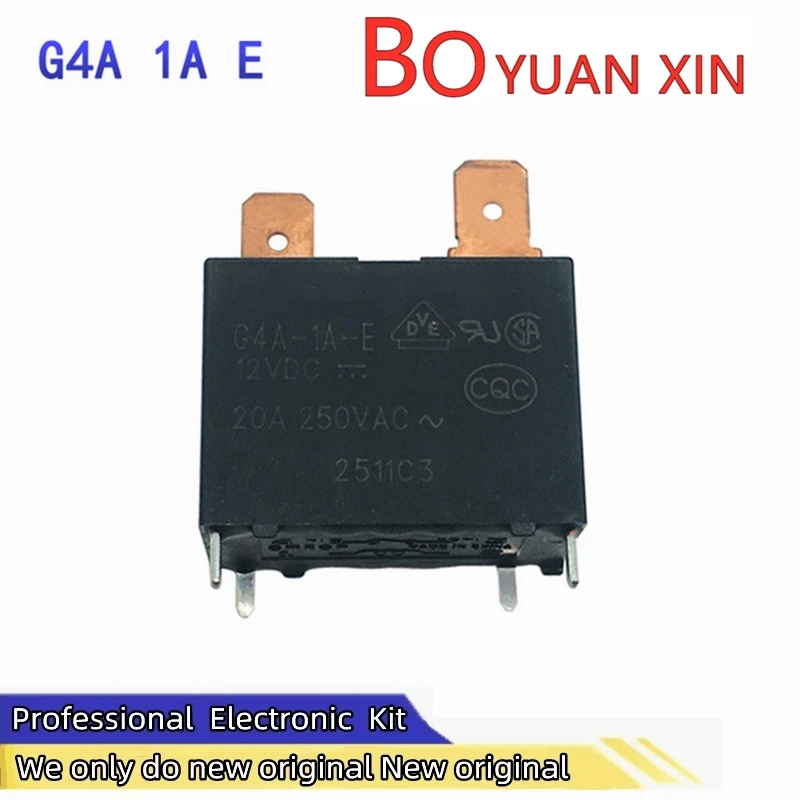Фото BYX 5 шт. Новые оригинальные реле для бытовой техники G4A-1A-PE E-CN-5V 12V 24VDC DC5V 12V 24V 4pin20A, маломощное реле скорости ветра №3