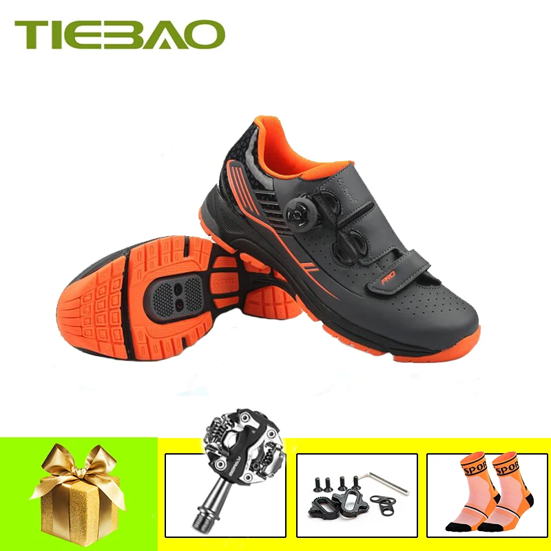 Tiebao Cycling Sneakers Breathable Self-Locking Leisure Mountain Bike Shoes For Men Women Sapatilha Ciclismo Mtb Pedals Shoes