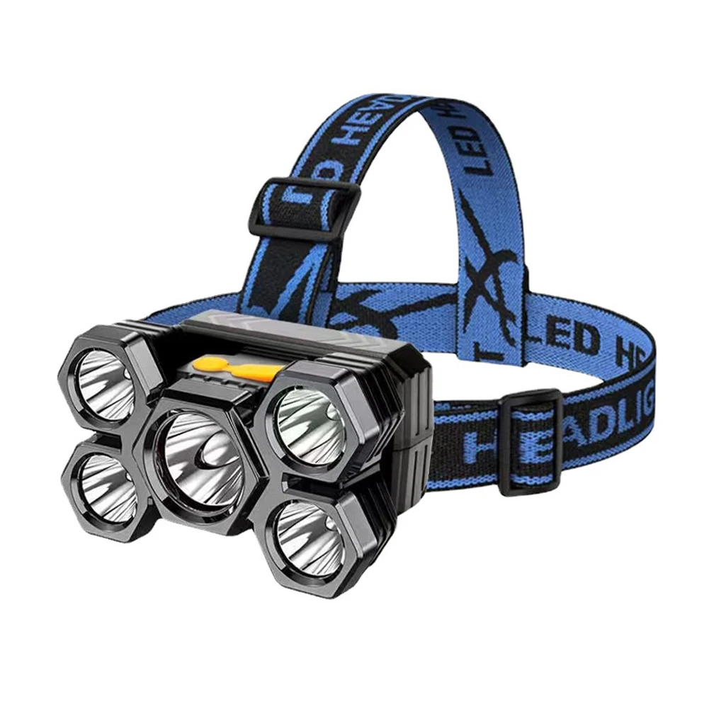 

Portable 5 LED Headlamp Waterproof 500LM 4 Modes Flashlight Headlight for Riding Running Camping Lighting Headlamp