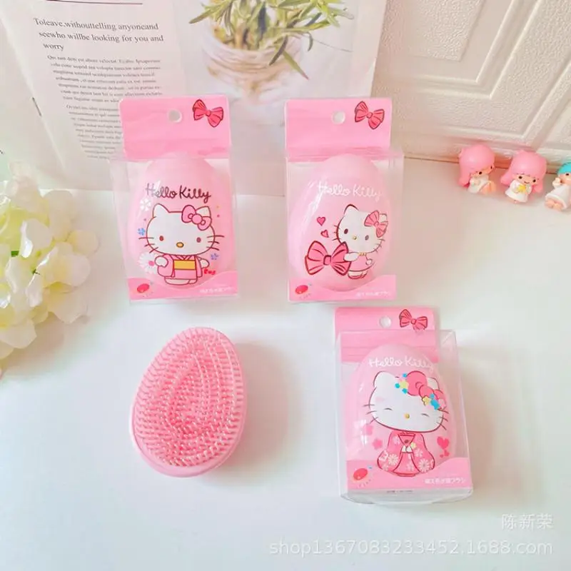

New Pink Kitty Lovely Girl Heart Air Cushion Comb Convenient Portable Mini Air Bag Hair Massage Comb for Girl's Birthday Present