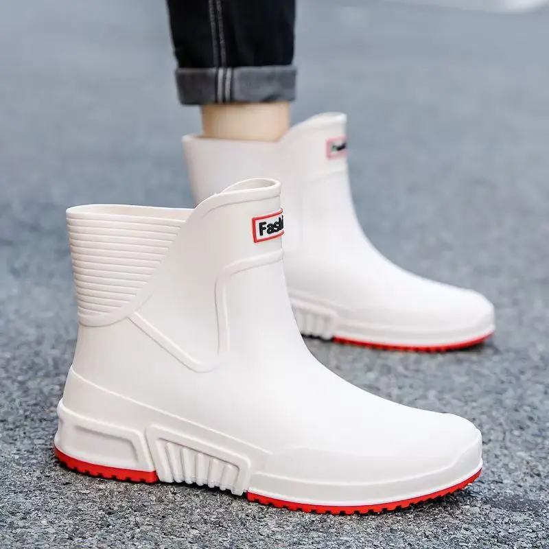 2024 мужские четырехсезонные высокие дождевые ботинки унисекс нескользящие