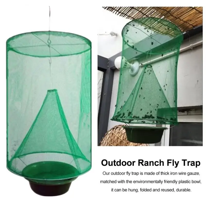 

3Pcs Foldable Hanging Fly Killer Fly Trap Farm Reusable Fly Trap Garden Portable Pest Control Easy Use Outdoor Ranch Fly Trap