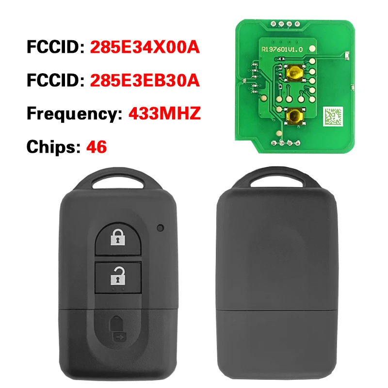 Умный Автомобильный ключ CN027036 для Juke Navara Micra Xtrail Qashqai Duke Smart Key 433 МГц PCF7936 HITAG 2 ID46 PN:285E34X00A 285E3EB30A