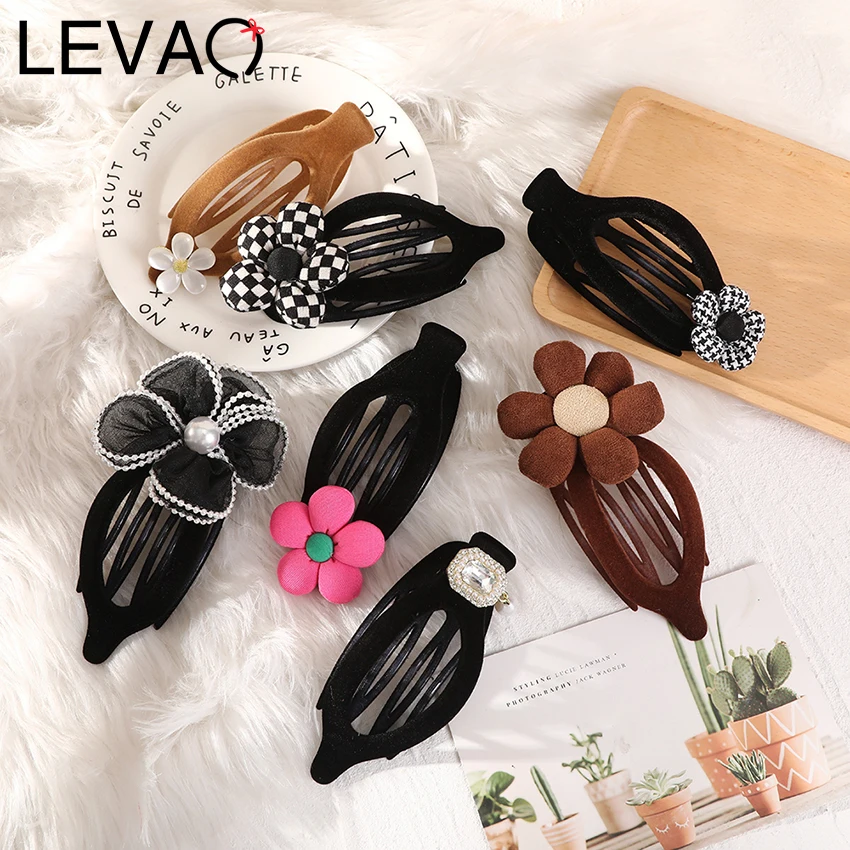 

Flocking Large Duckbill Clip Flower Decorative Claw Clip Retro Swallowtail Clip Hair Catch Barrette Hair Accessories For Women