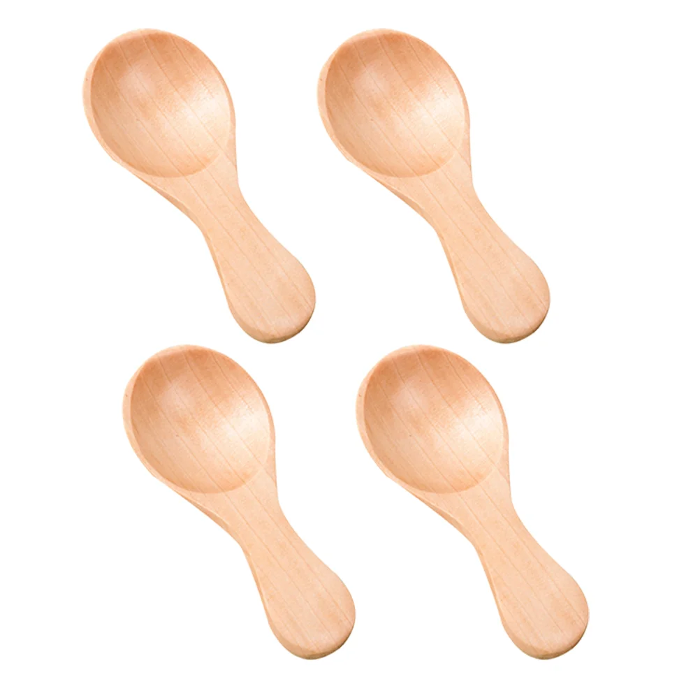 

Spoon Spoons Wooden Mini Dessert Scoop Ice Cream Pepper Appetizer Dinner Kitchen Salt Bathleaves Black Tea Bean Coffee Children