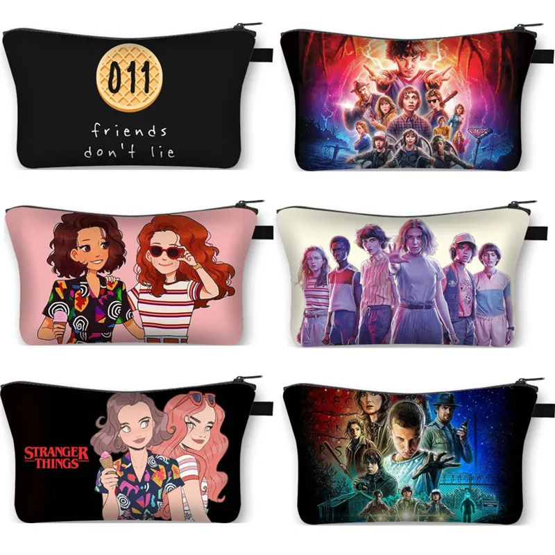 

Stranger Things 4 Cosmetic Bags TV Series Peripheral Toiletry Storage Bag Girls Large Capacity Convenient Cosmetic Bag Kids Gift