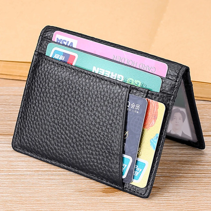 

Super Thin Soft Wallet 100% Leather Mini Credit Card Holder Multi Slot Wallet Coin Purse Card Holder Men Wallet