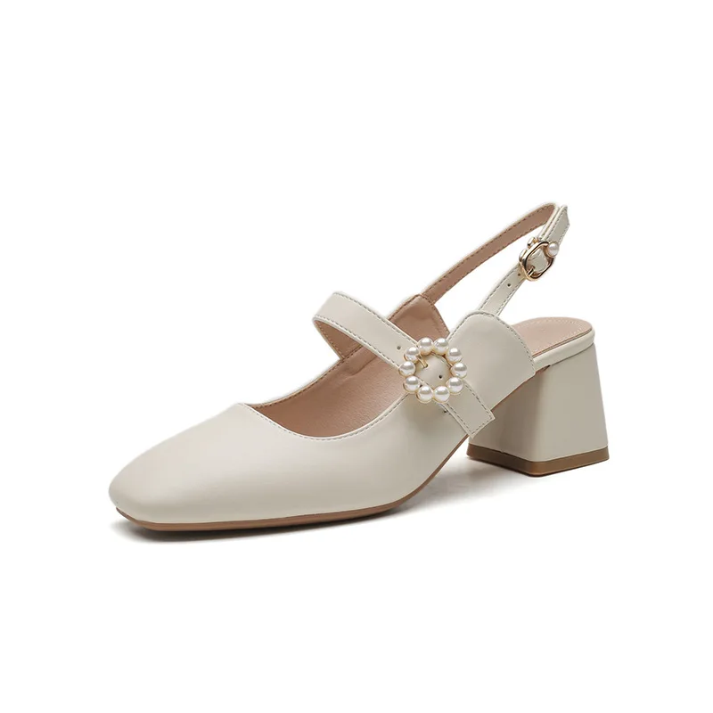 

Новинка 2022, сандалии, женские летние туфли на толстом каблуке, сетчатые туфли с закрытым носком и пряжкой, женские туфли на высоком каблуке