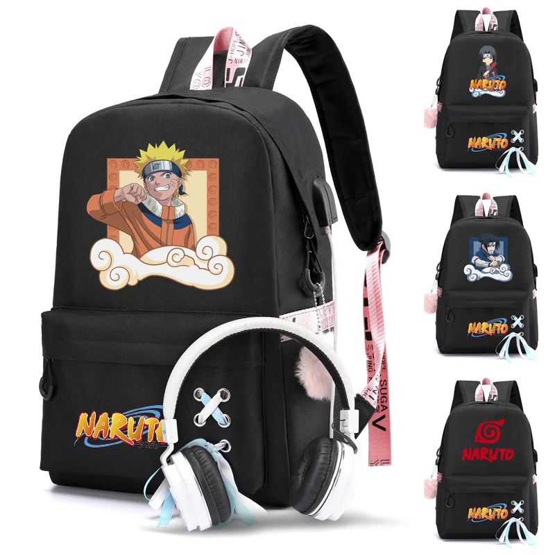 

Anime Naruto Backpack Student Usb Travel Bags Back To School Backpack Men Women Leisure Schoolbag Boys Girls Rucksack for Teen
