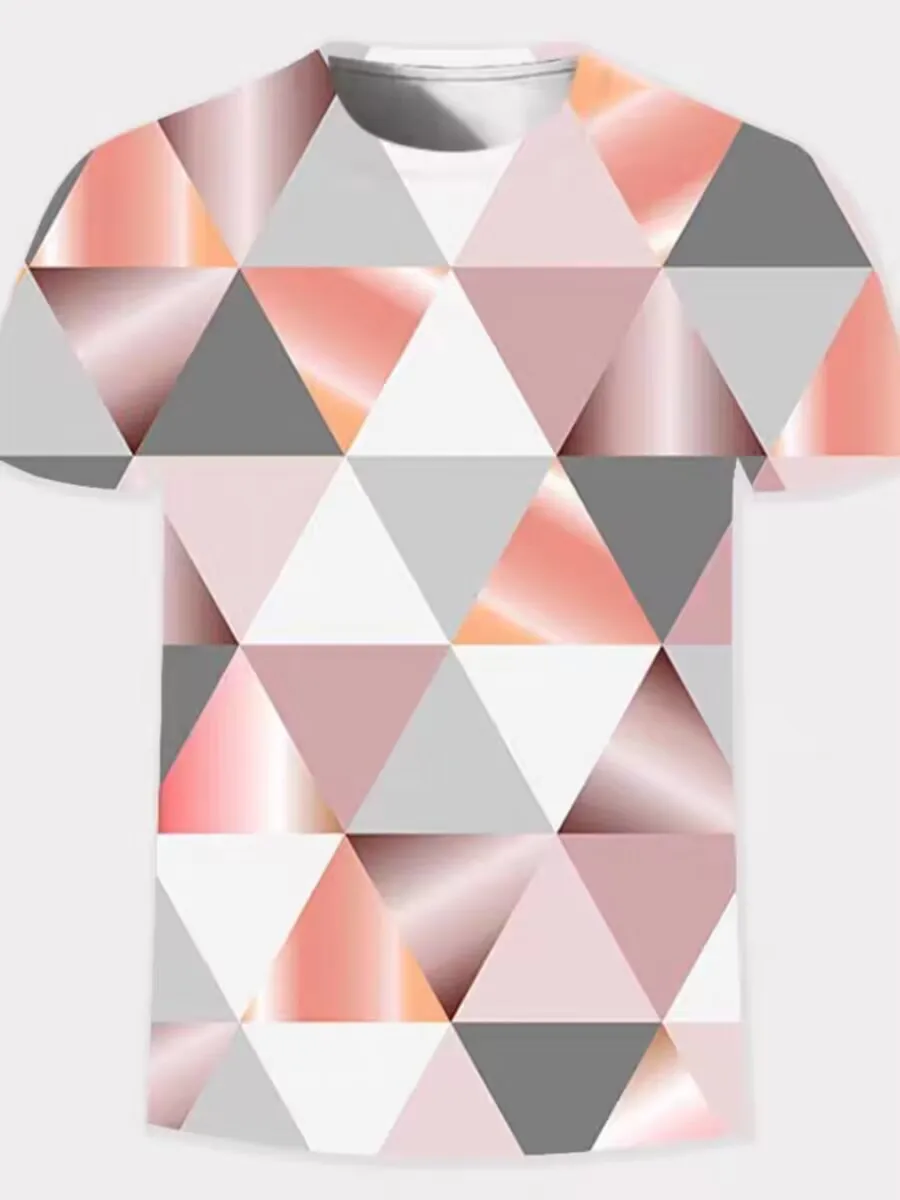 

Футболка с 3D-принтом для мальчиков и девочек, повседневный топ с коротким рукавом и круглым вырезом, футболка с визуальным рисунком