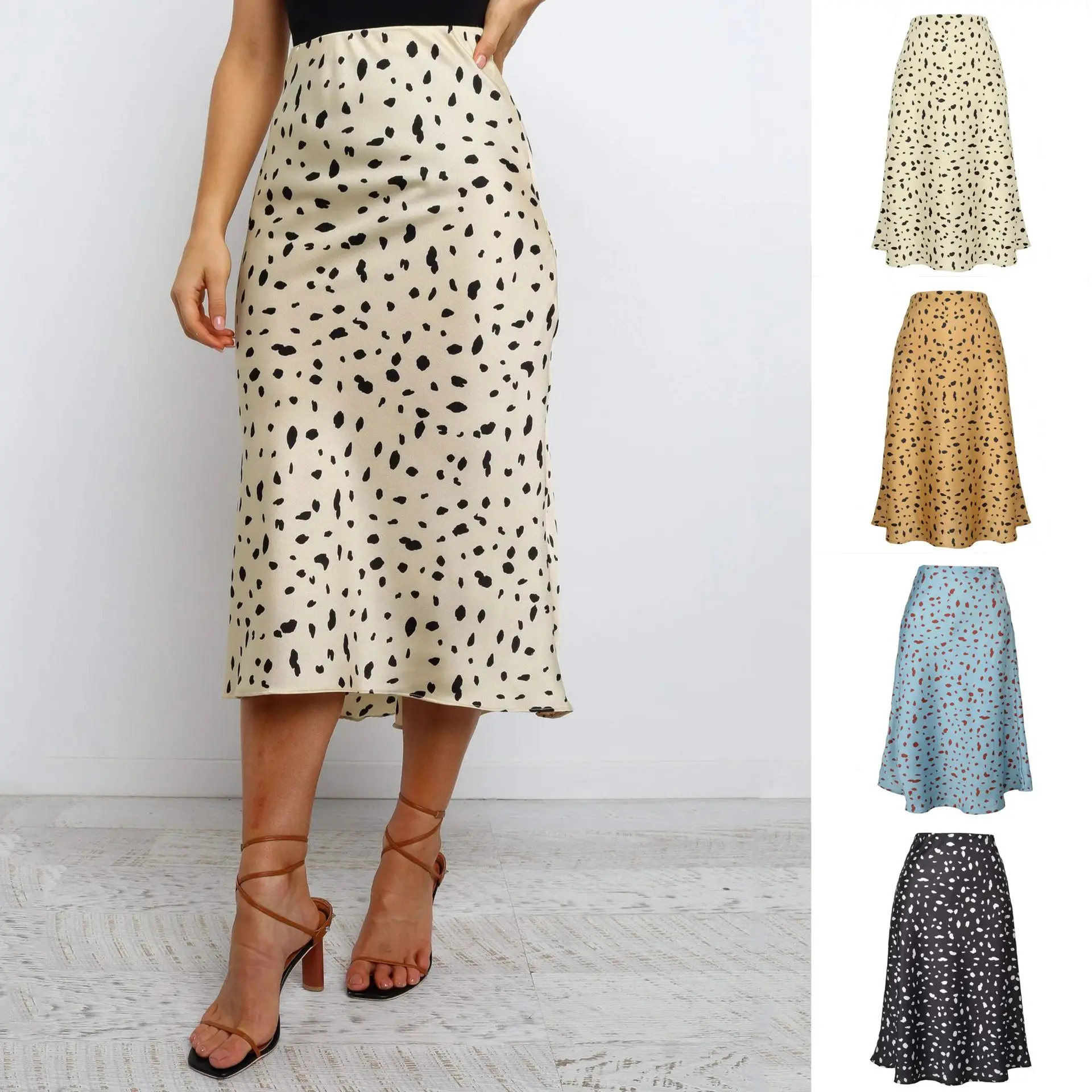 Женская трапециевидная юбка с оборками и завышенной талией 2022 женские