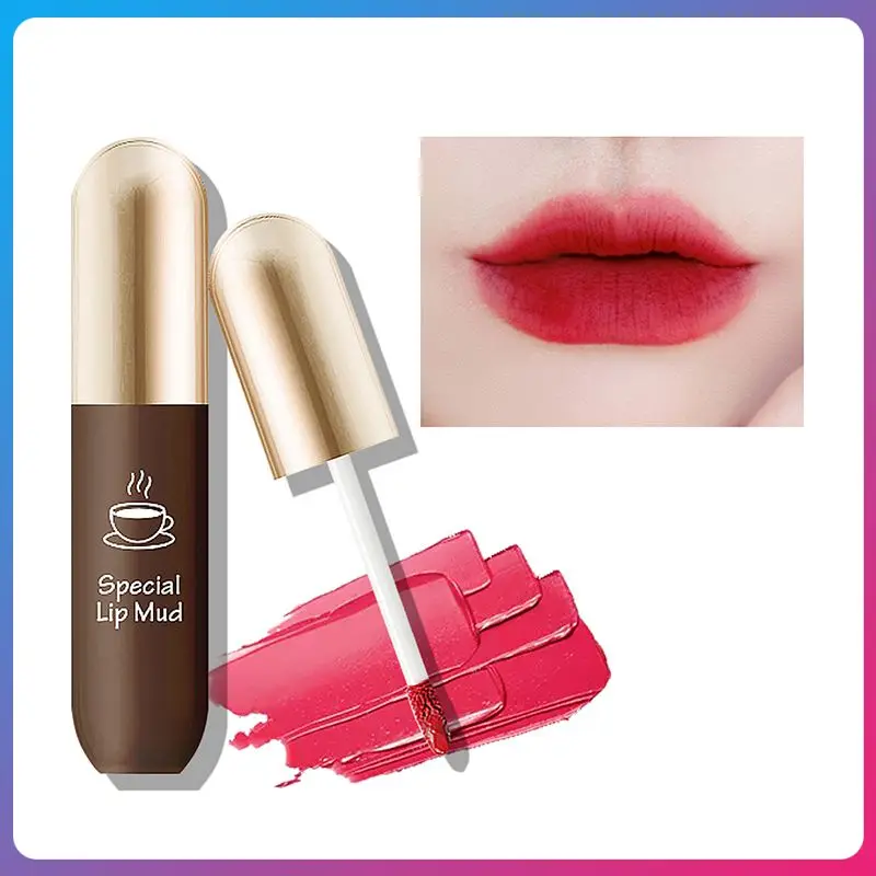 

Velvet Matte Lipstick Chocolate Lip Stick Long Lasting Sexy Red Lip Stick Waterproof Red Lip Gloss Non-stick Cup Lip Tint TSLM1