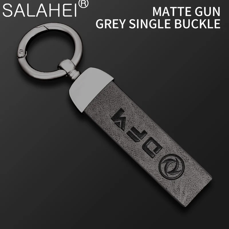

High-End Leather Car Metal Keychain Buckle For Dongfeng Fengshen Cross AX4 AX5 AX7 Fengxing 580 Auto Key Ring Chain Accessories