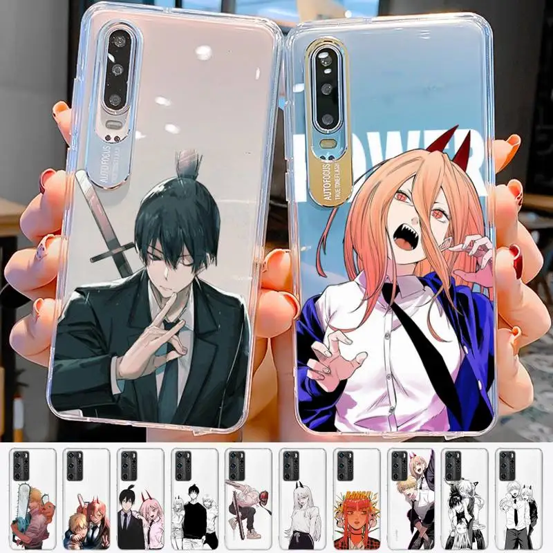 

Anime Chainsaw Man Phone Case for Huawei P20 P30 P40 P50 pro lite Mate50 Y5 Y6 Y9 prime for Honor 8X 10 50 Cover