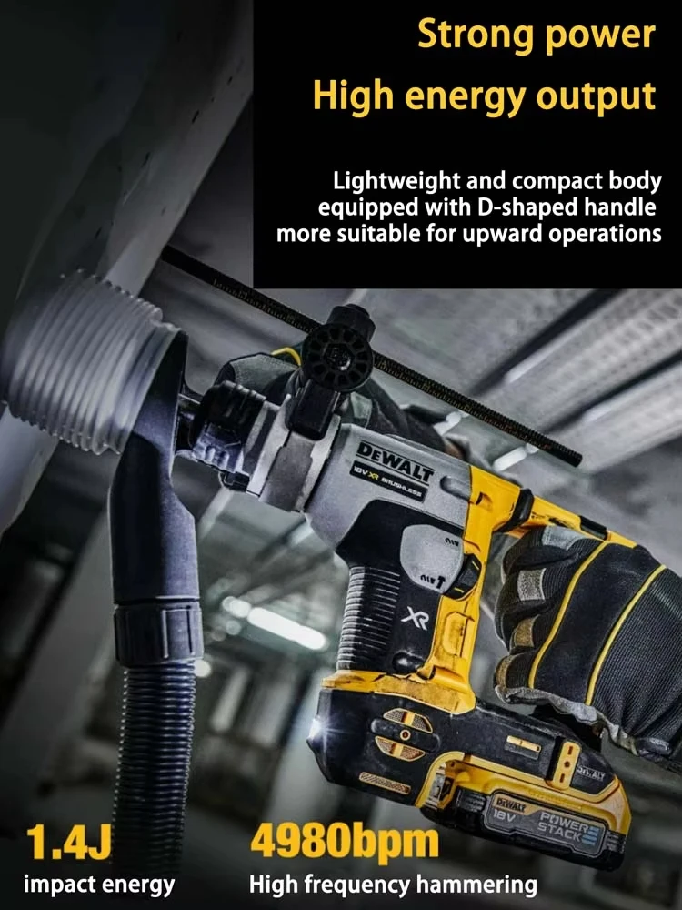 Фото DEWALT DCH172 Бесщеточная 20 В Портативная ударная дрель Амортизирующая конструкция 16 мм ATOMIC Компактная дрель Электроинструменты №3