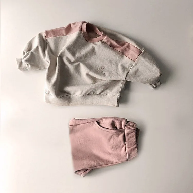 RiniLucia Baby Cotton Sweatshirt Clothing Sets Kids Boys Girls Autumn Tracksuit Pullovers Tops+Pants 2pcs Sets Child Clothes