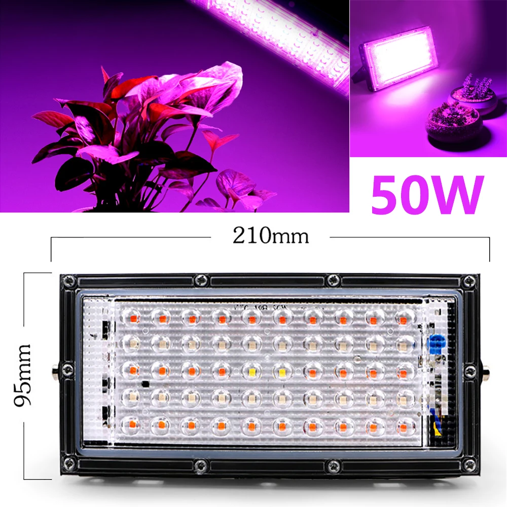 50W LED Grow Light Full Spectrum Phyto Lamp Greenhouse Plant Cultivation Lamp Plants Tent Flower Seeding Lamp Led Floodlight