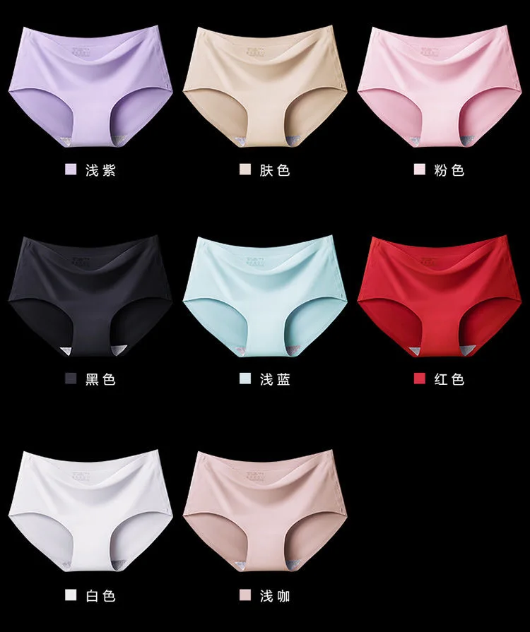 

3Pcs/lot Seamless Panty Set Underwear Female Comfort Intimates Fashion Female Low-Rise Briefs 10 Colors Lingerie Drop Shipping