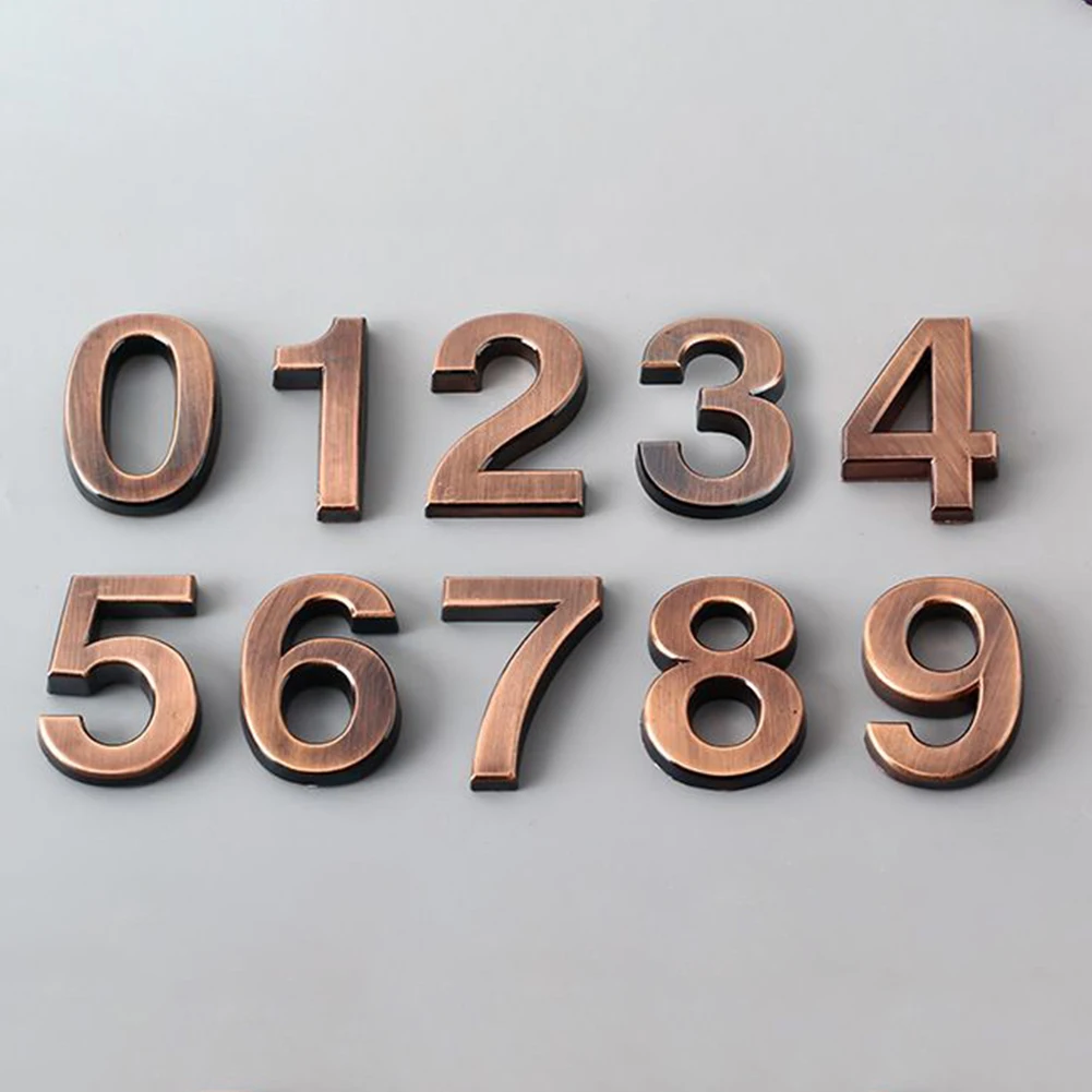 

Door Number ABS 50*35*6mm Adhesive Glossy 3D House Number Door Plate Sign Outdoor Hotel Room Numbers Stickers Plate Sign Mailbox