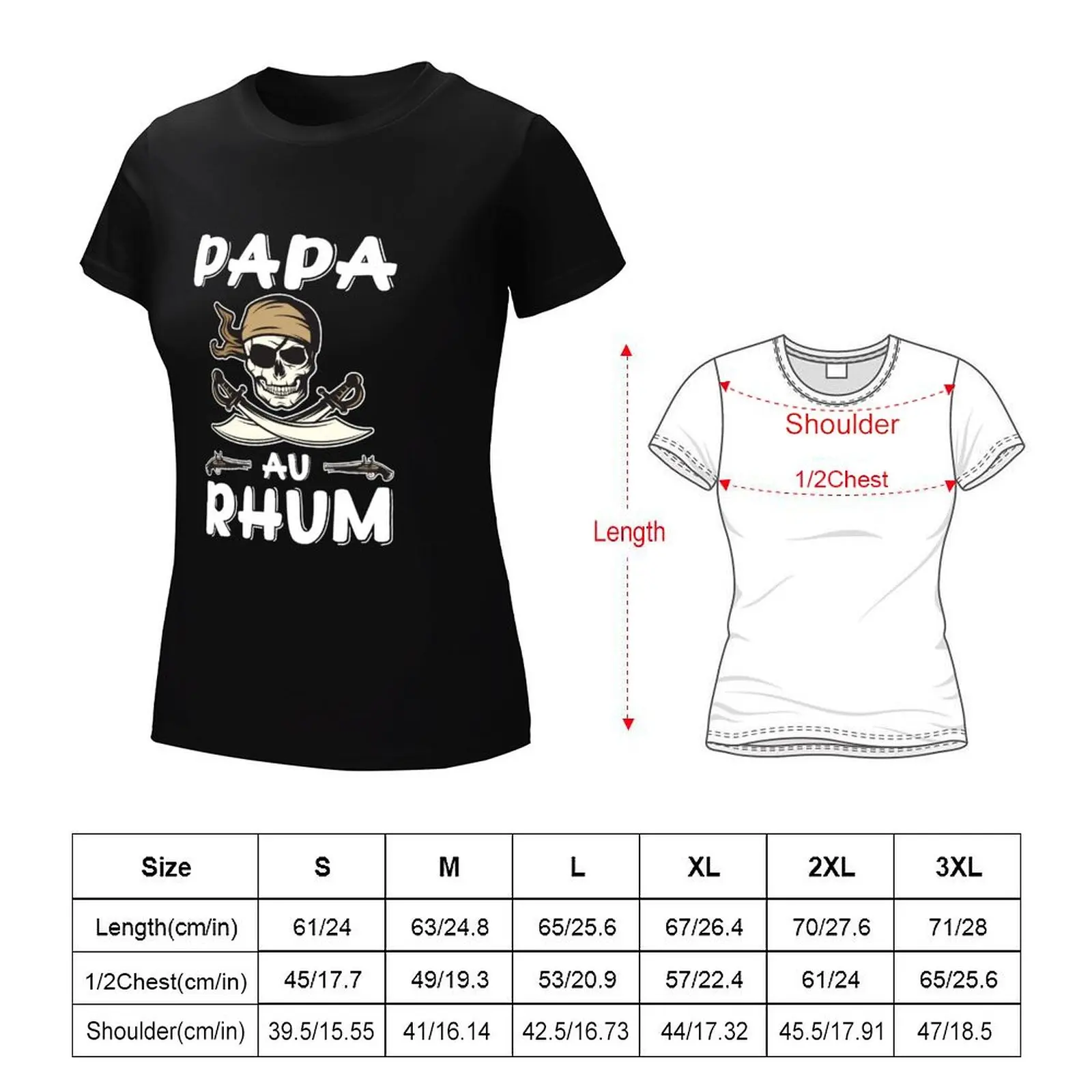Папа Au Rhum Pirate Cadeau de Christmas Des Pères Футболка забавные заготовки Женские топы