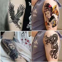 flower arm tattoo personality wolf eagle dragon snake animal large pattern flower arm men temporary tattoo stickers