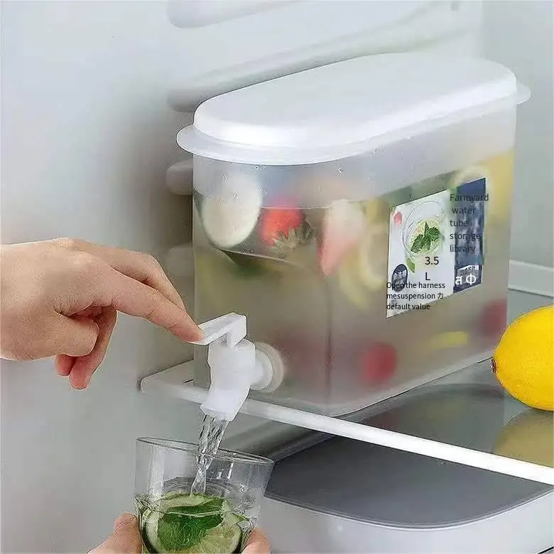 

3.5L Freezer Water Jug With Faucet Cold Lemon Juice Beverage Pitcher Leak Free Drink Dispenser Kettles Refrigerator Buckets