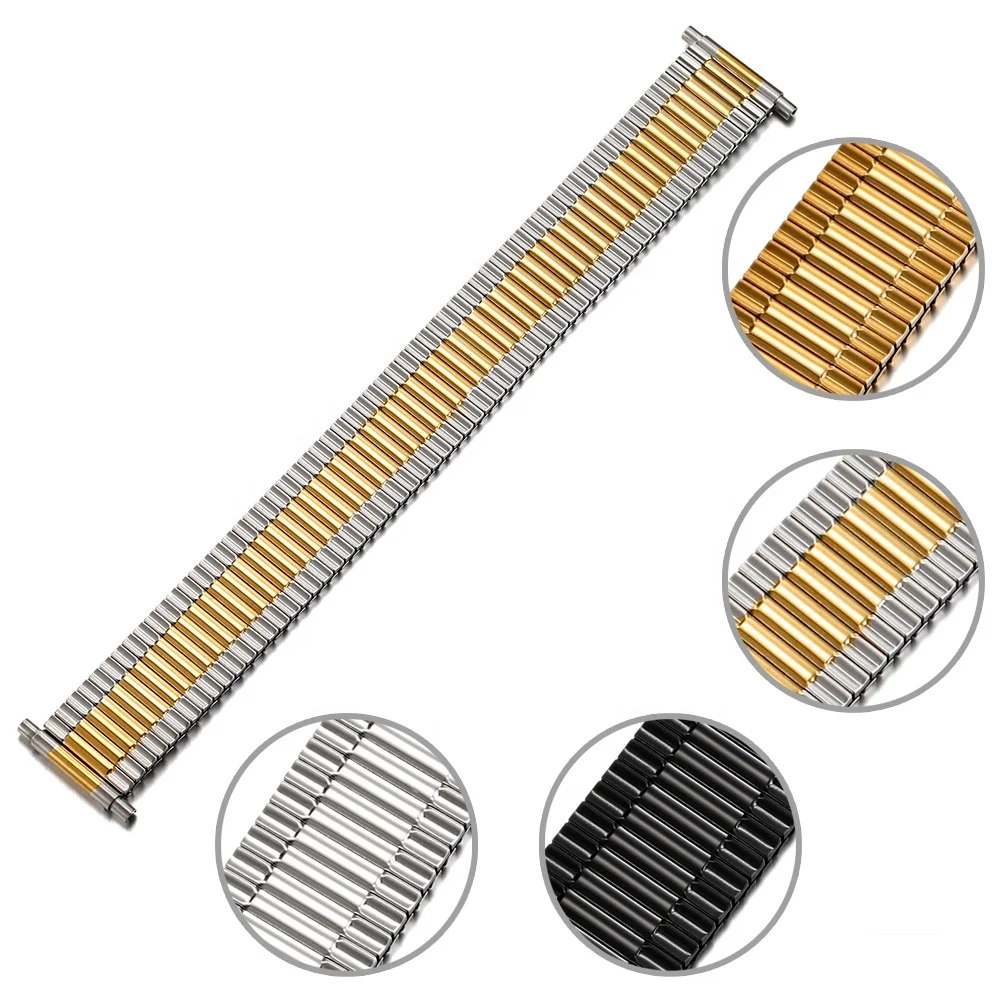 16mm to 22MM Twist-O-Flex Stainless Steel Stretch Watch Band Strap Band Bracelet Fit For smart  watch
