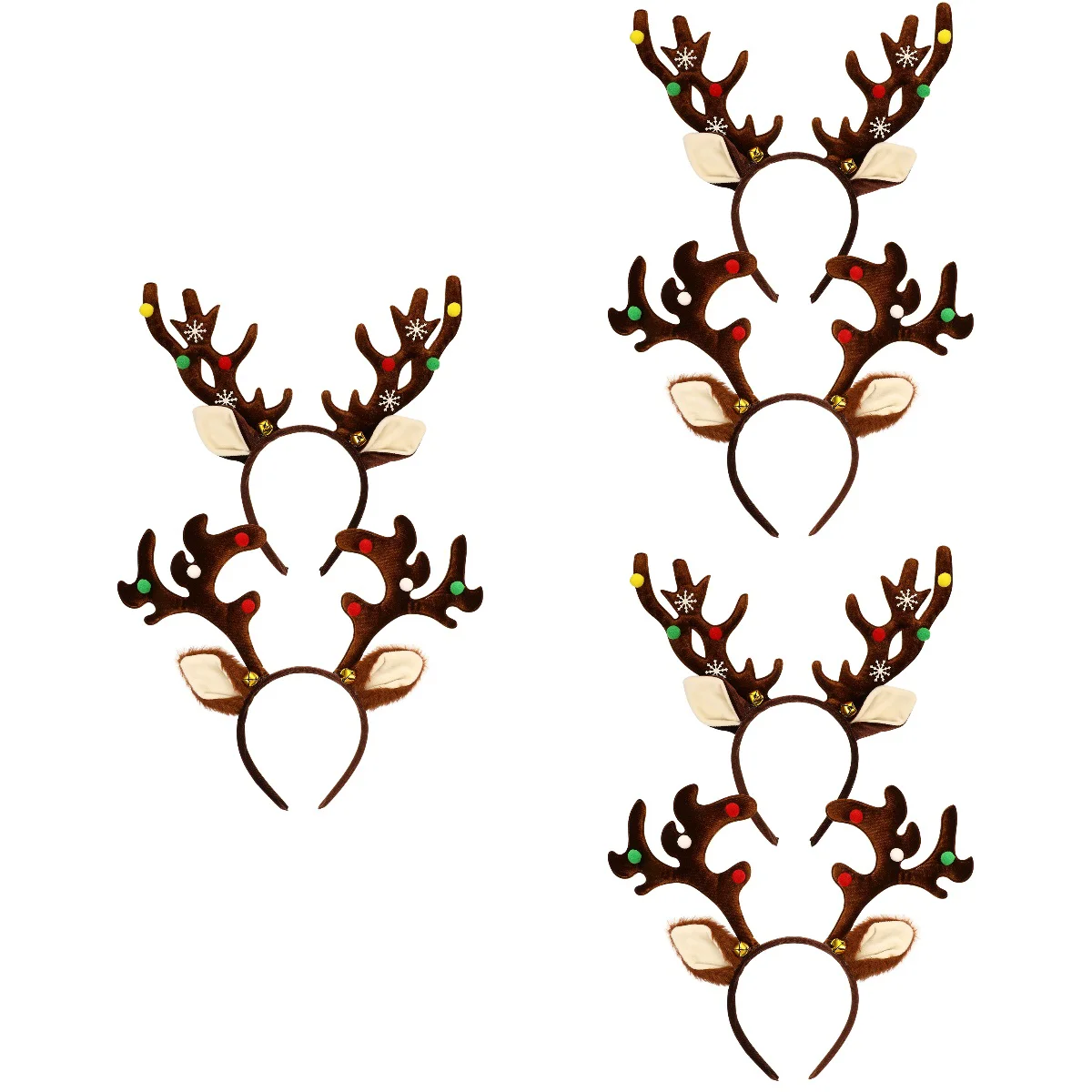 

3 Pieces Big Antler Headband Party Headbands Adult Gifts Pearlescent Reindeer Antlers Flannel Christmas Decorations Favors Miss